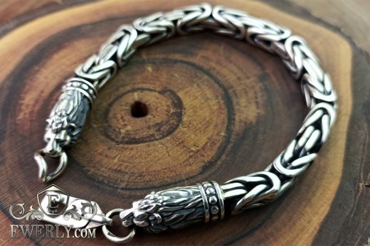 Серебряный браслет - византийское плетение из серебра мужское купить